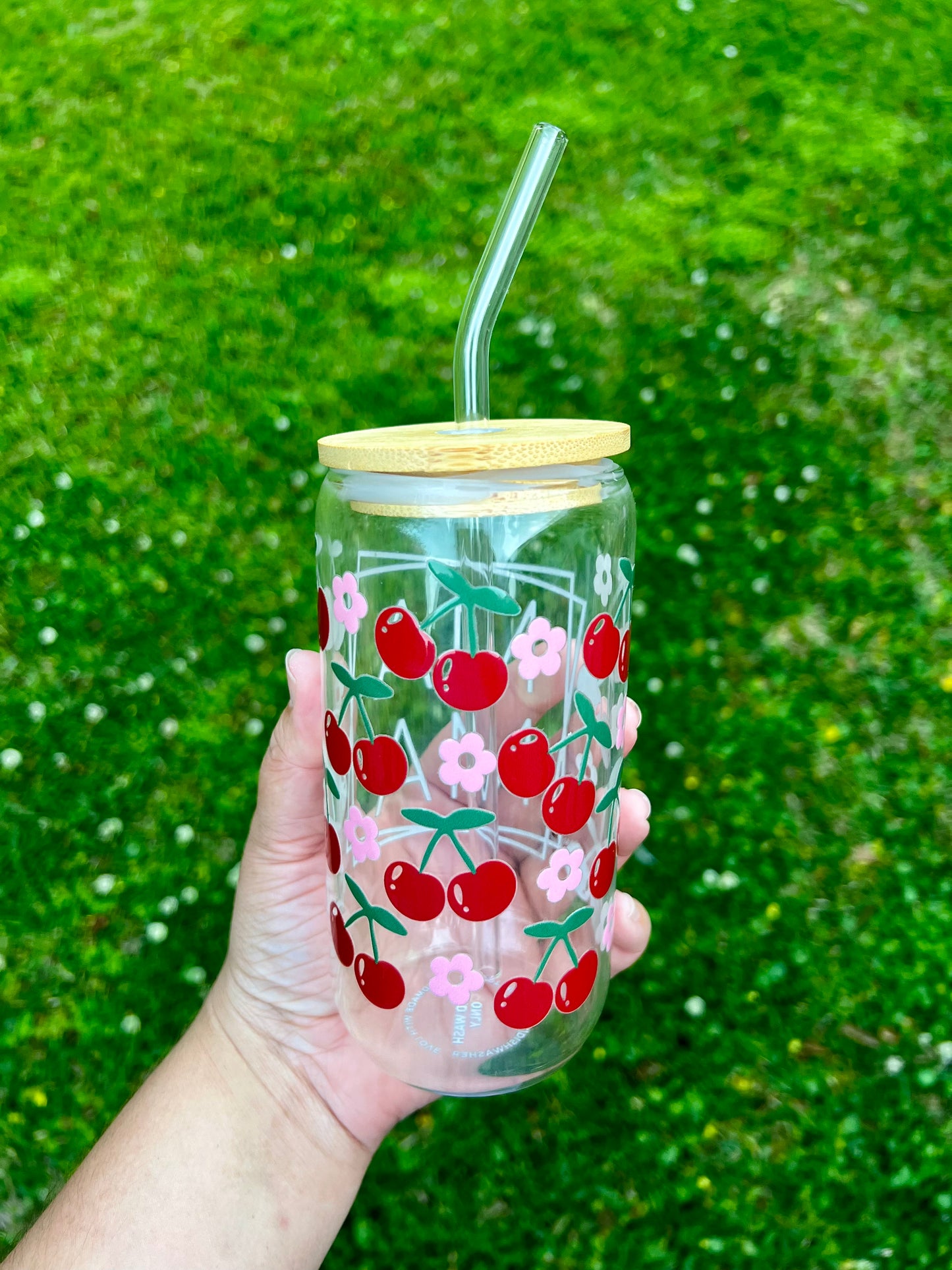 Mama Cherry Glass Cup