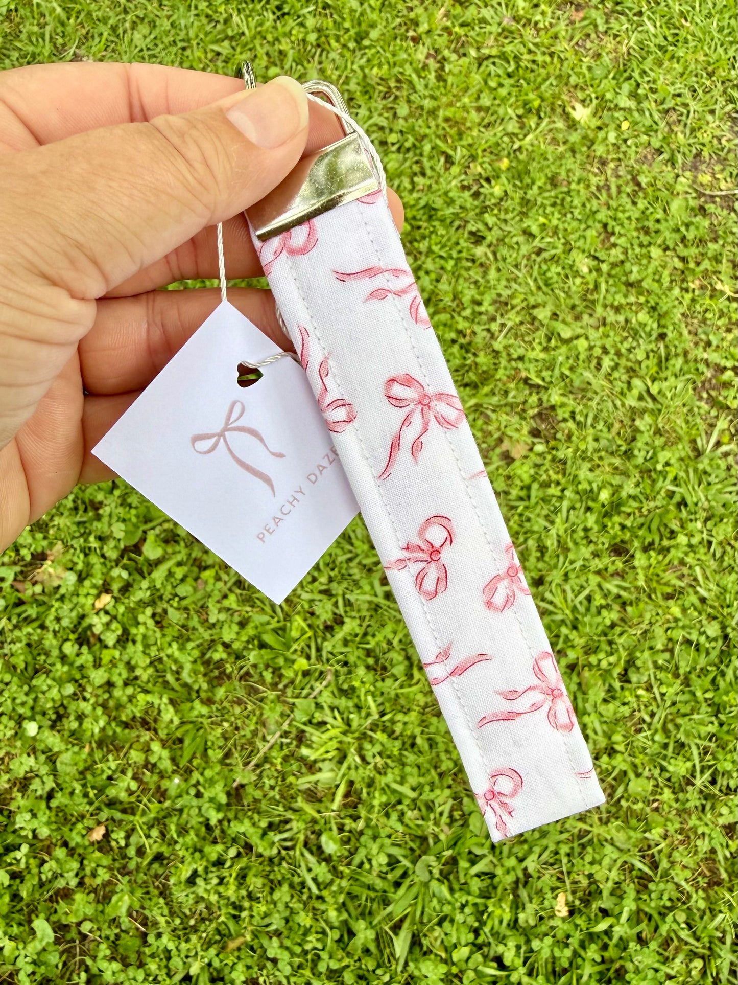Pink Bow Wristlet