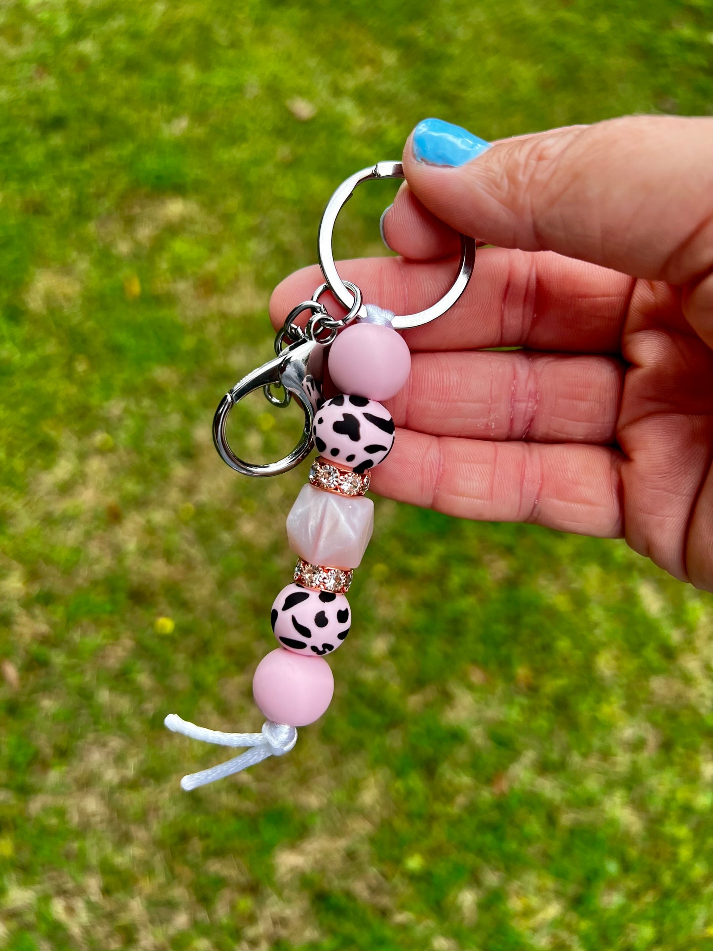 Pink Cow Keychain