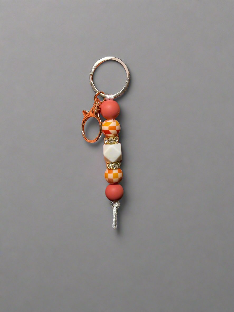 Fall Checkers Keychain