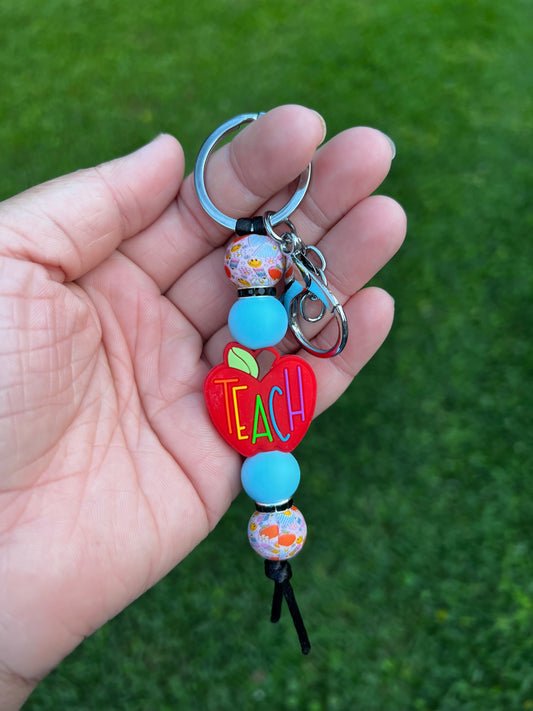 Colorful Teacher Apple Keychain