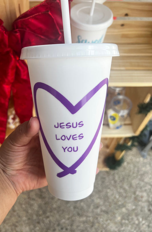 Jesus Loves You Plastic Tumbler
