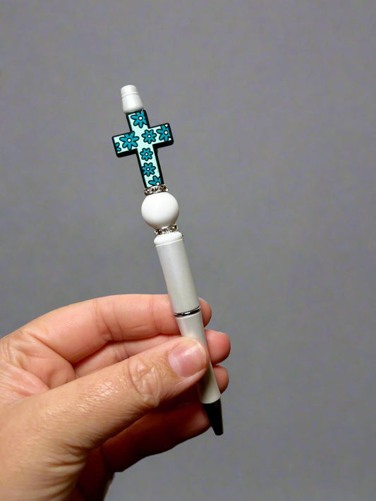 Blue Flower Cross Pen