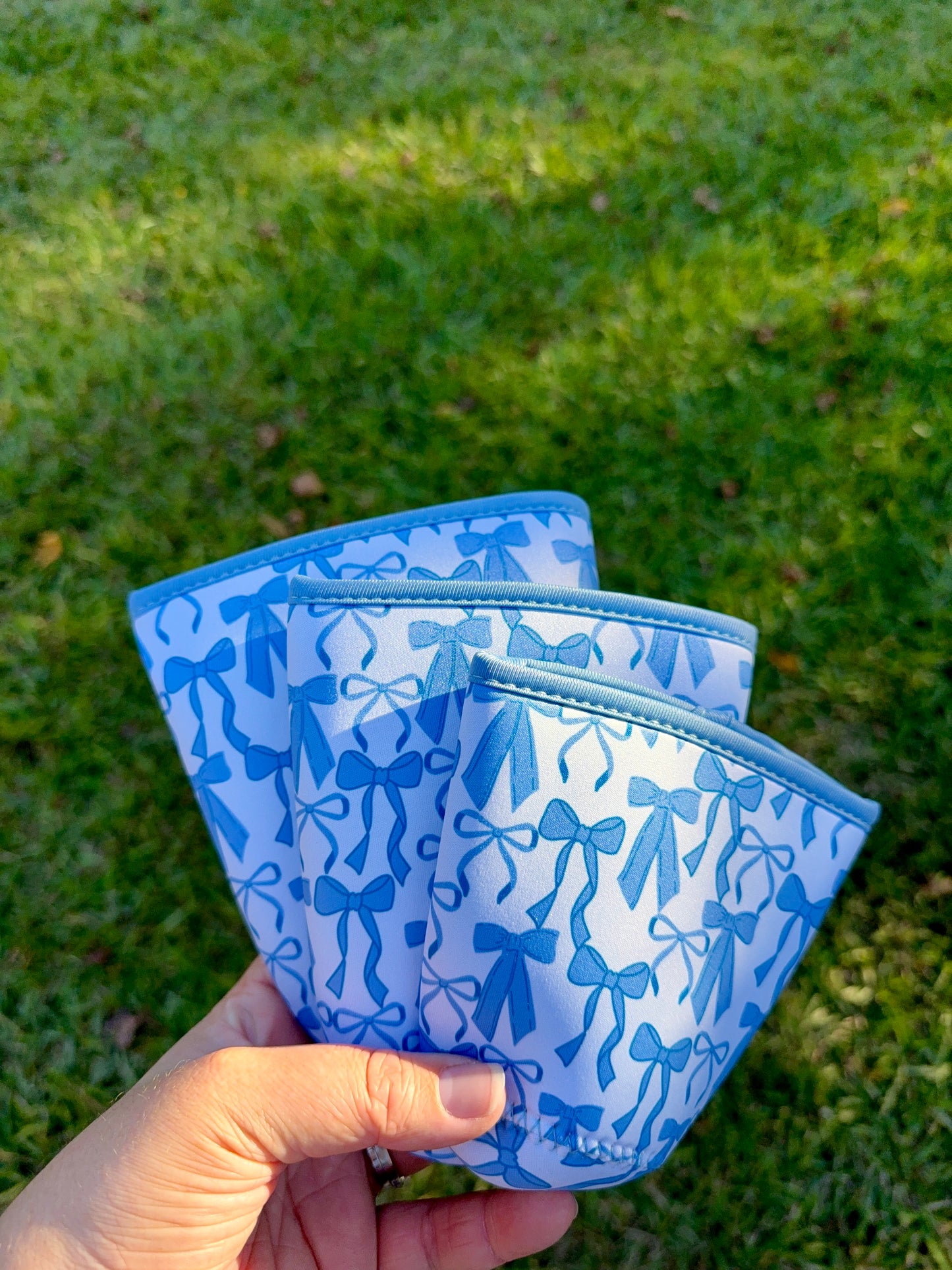 Blue Bow Iced Coffee Sleeve