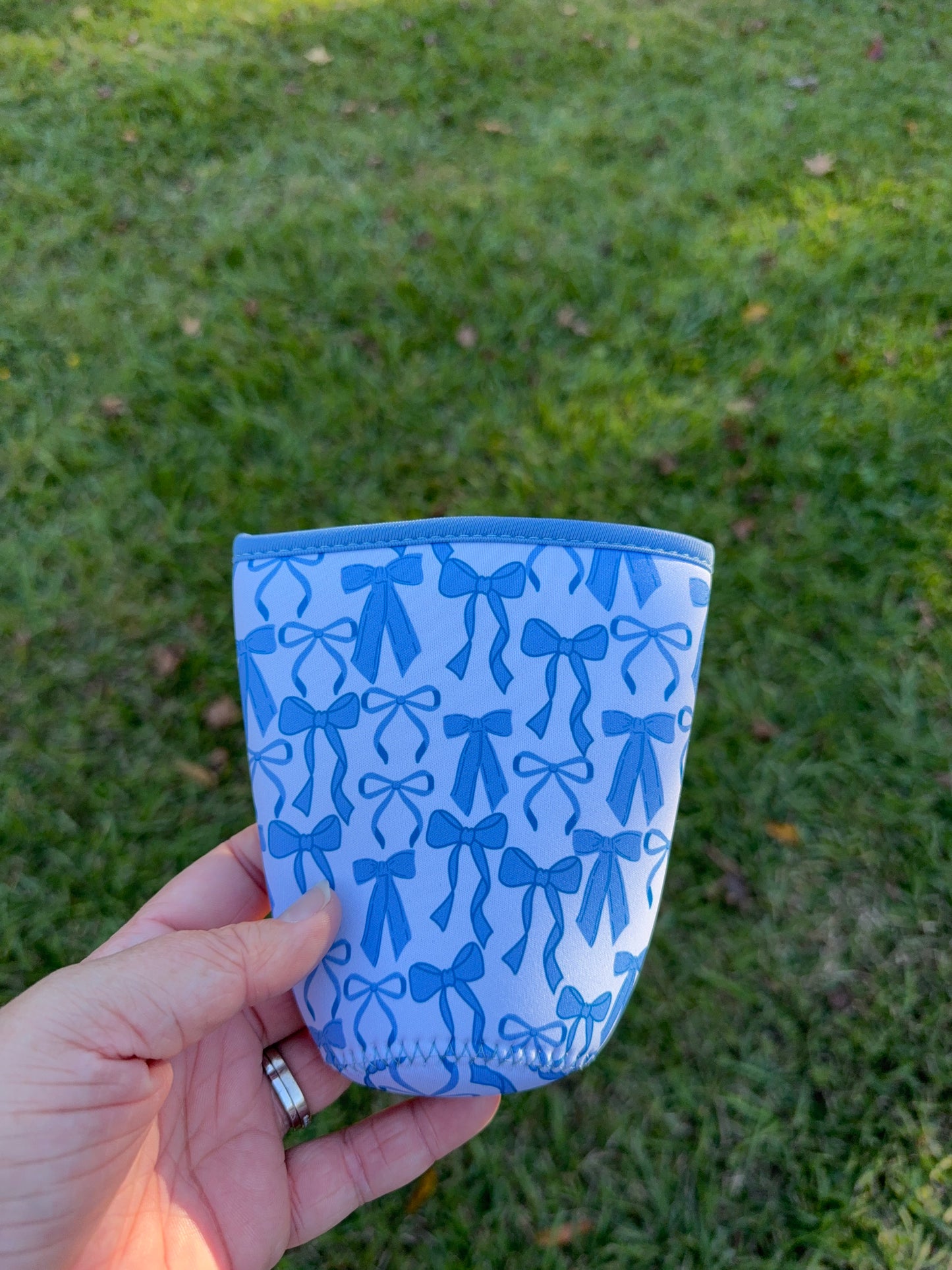 Blue Bow Iced Coffee Sleeve
