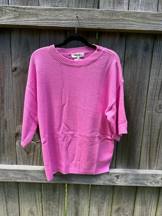Candy Pink Sweater Top