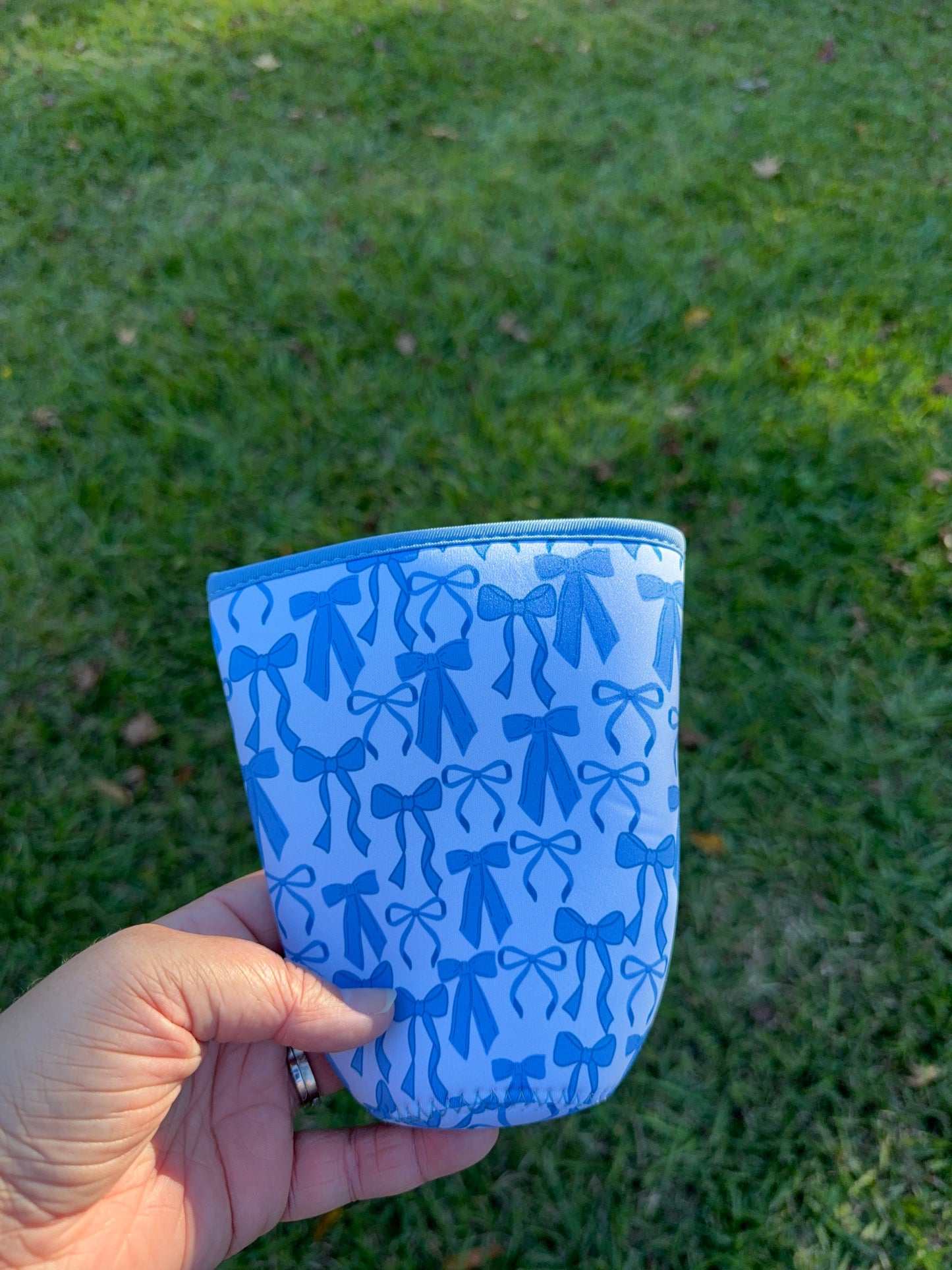 Blue Bow Iced Coffee Sleeve