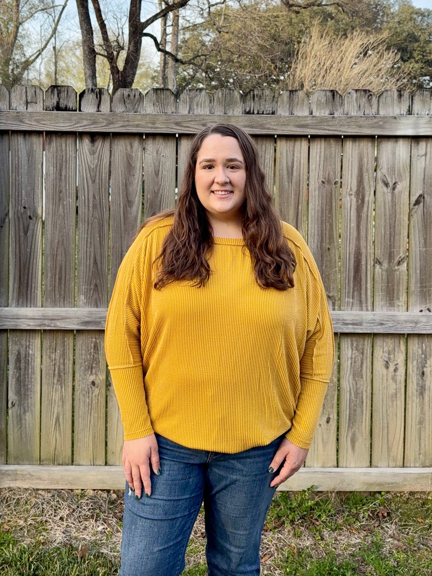 Mustard Ribbed Top